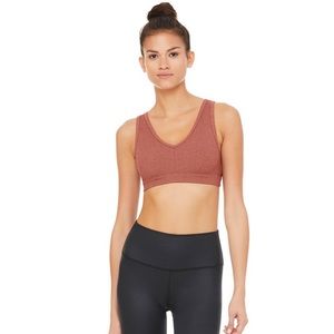 Alo Yoga Togetherness Sports Bra Rose Heather NWOT